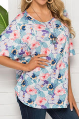 Printed Loose Casual Square Collar Top