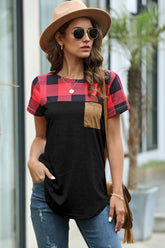 Restore Round Neck Plaid T-shirt