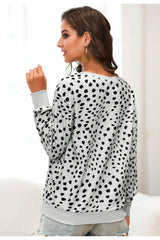 Round Neck Leopard Knitted Pullover