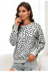 Round Neck Leopard Knitted Pullover