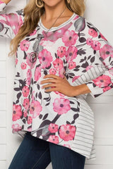 Round Neck Loose Stripe Long Sleeve