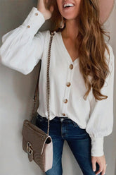 Single Breasted V Neck Shirt