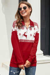 Snowflake Reindeer Print Pullover