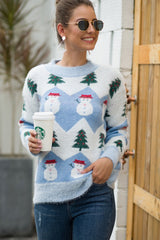 Snowman Christmas Tree Pullover