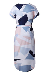 Tied Printed Cut Out Midi Dress