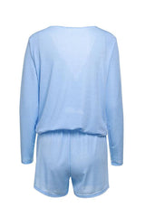 V Neck Top And Shorts Set