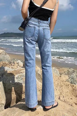 Vintage Zipper Fly Flare Jeans