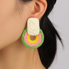 Colorful Raffia Earrings