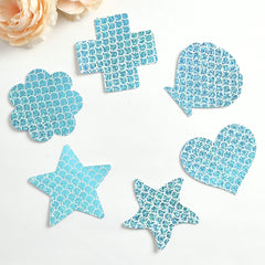 Blue Fish Scales Disposable Chest Stickers