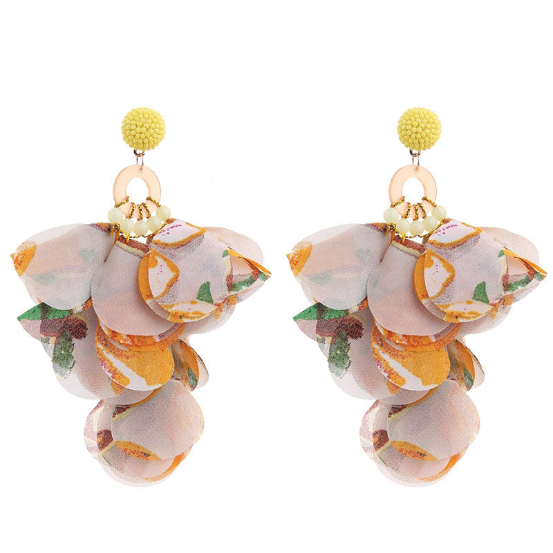 Fabric Floral Earrings