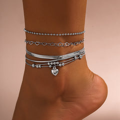 Heart Beaded Anklet