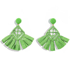 Hand-woven diamond earrings