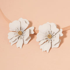 Colored Petal Stud Earrings