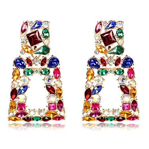 Geometric Color Set with Diamond Hollow Earrings