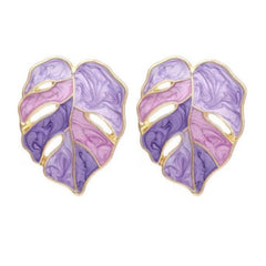 Flaxmaker Metal Leaf Design Earrings