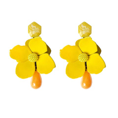 Flaxmaker Metal Floral Stud Earrings