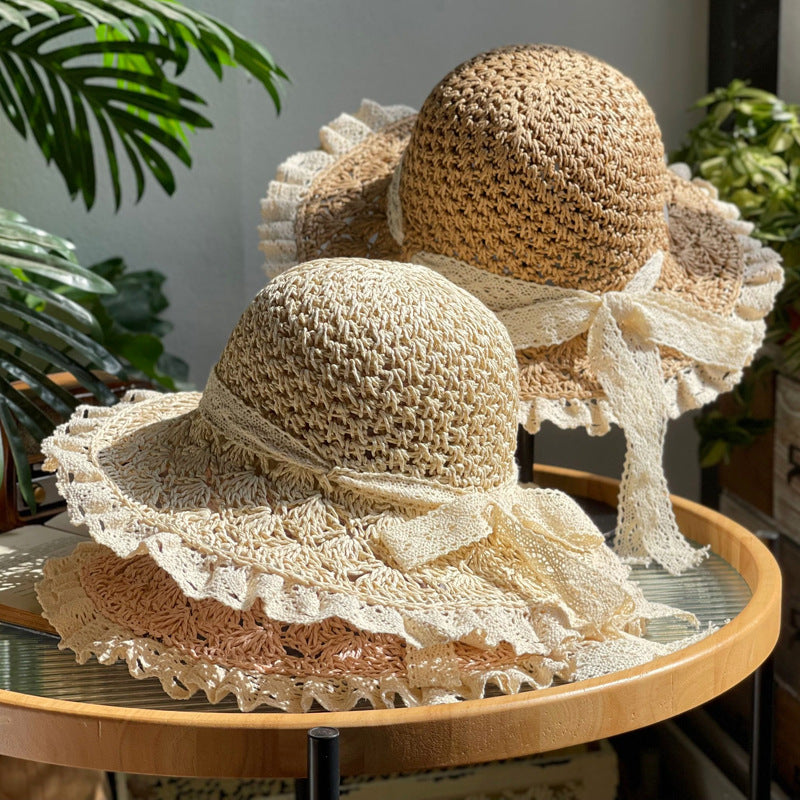 Bowknot Lace Beach Hat