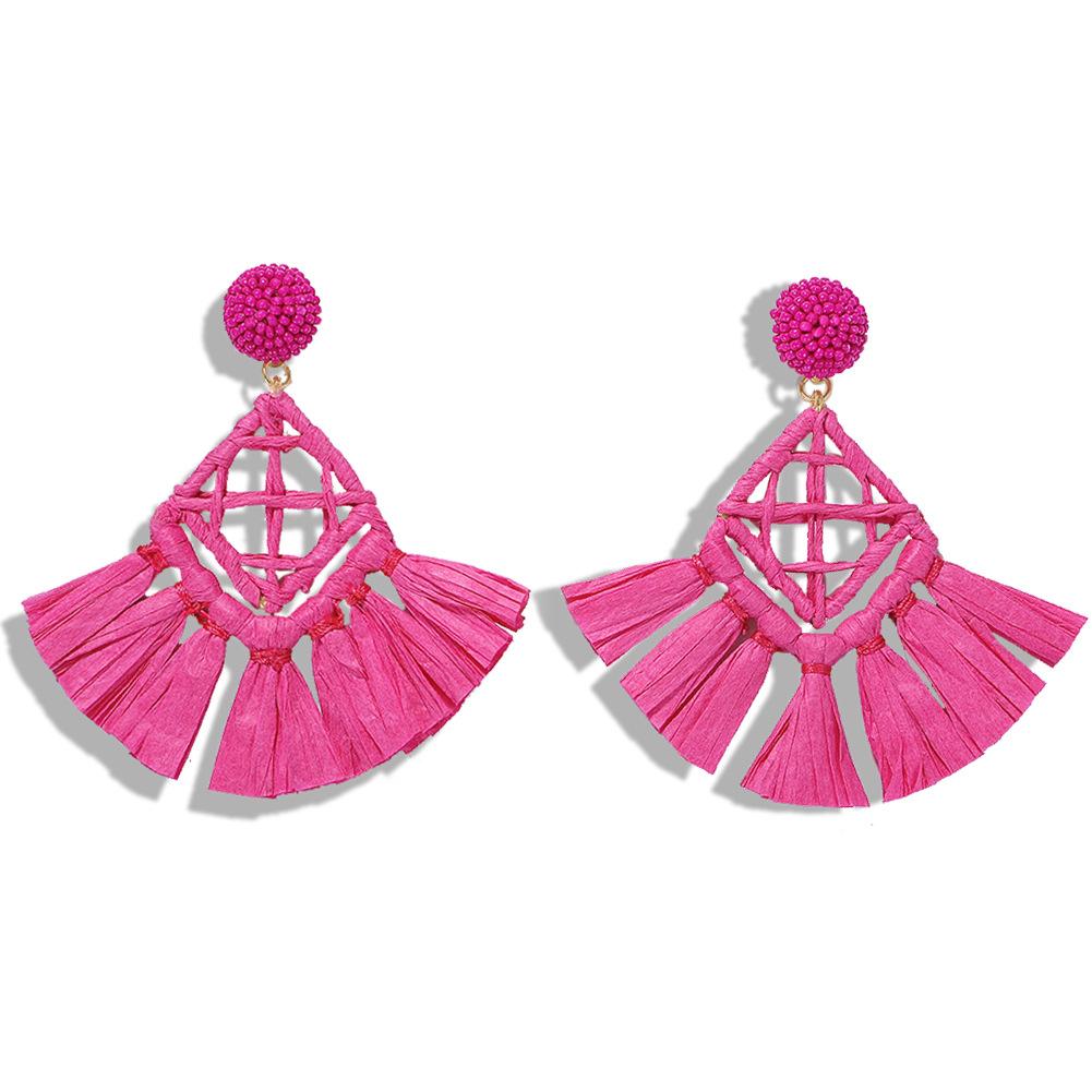 Hand-woven diamond earrings