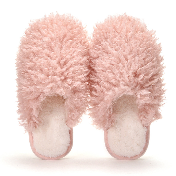 Candy color head breathable plush slippers