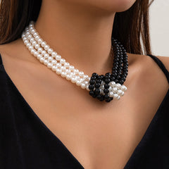 Color Block Pearl Necklace