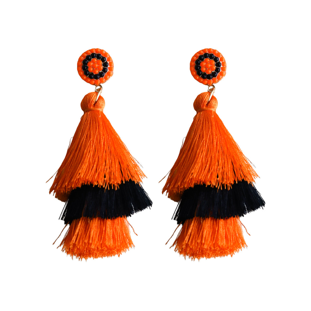 Boho Style Cotton Tassel Earrings