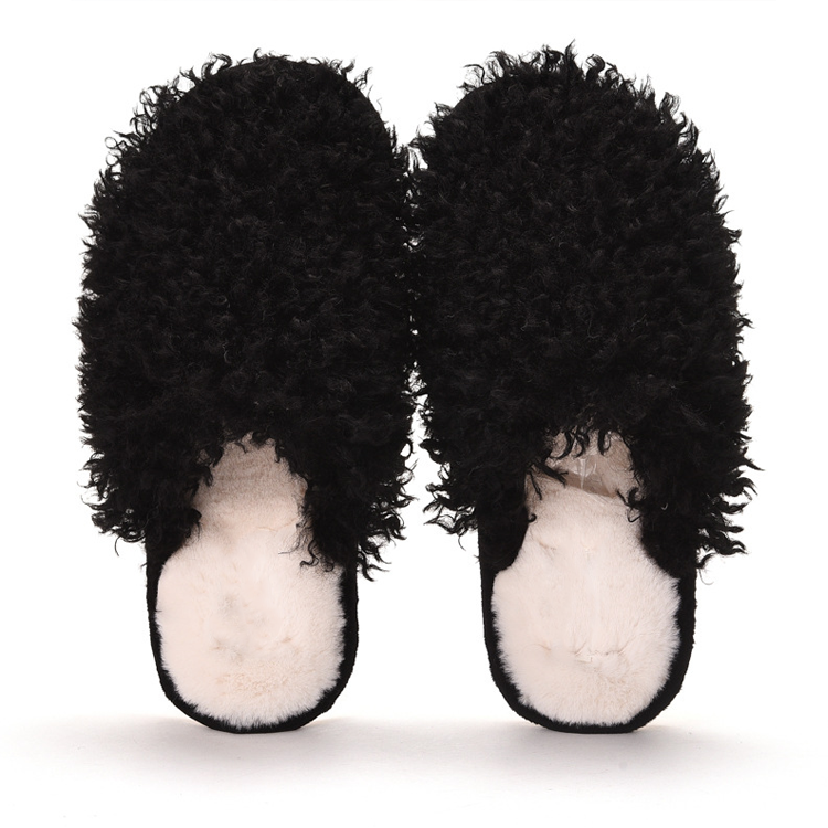 Candy color head breathable plush slippers