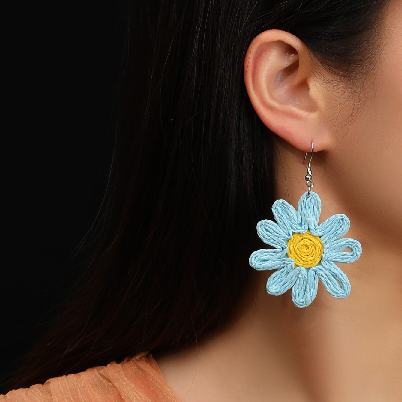 Braided Flower Earrings