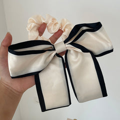 Black and White Contrast Big Bow Hair Rope