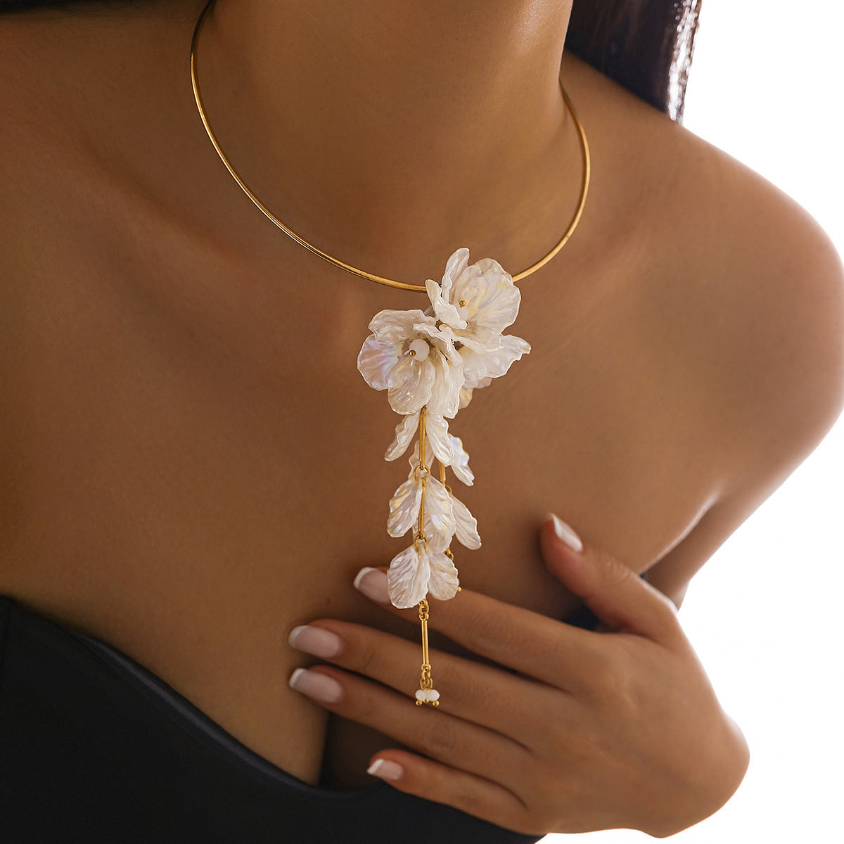 Flower Necklace and Earrings