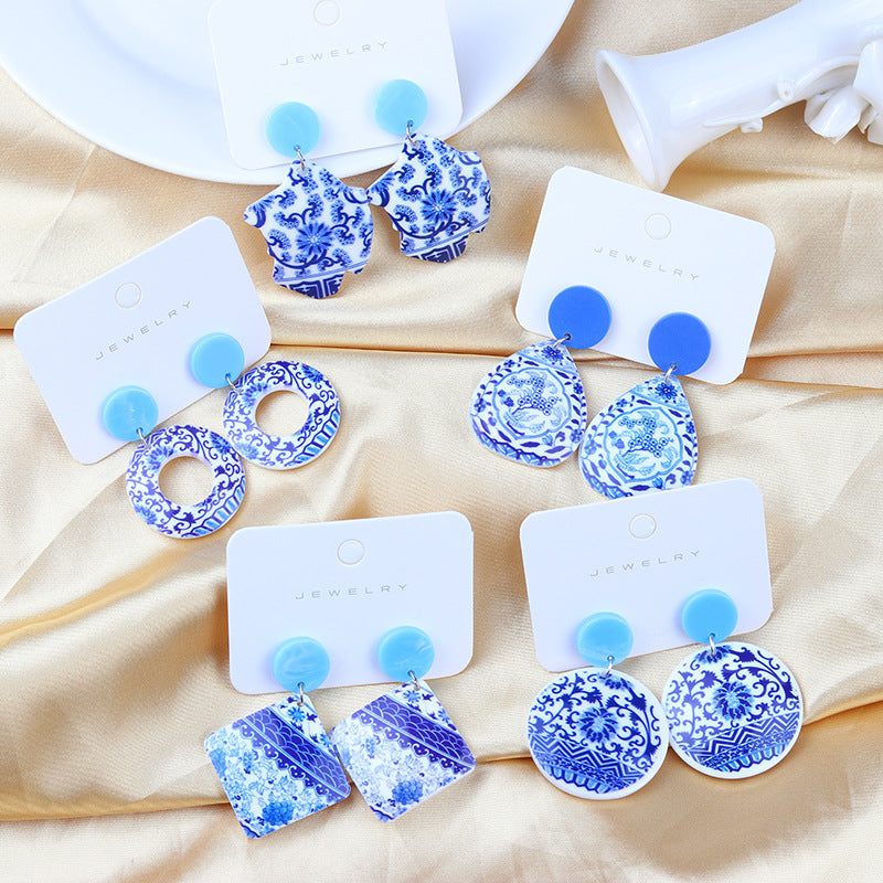 Flaxmaker Delft Blue Earrings