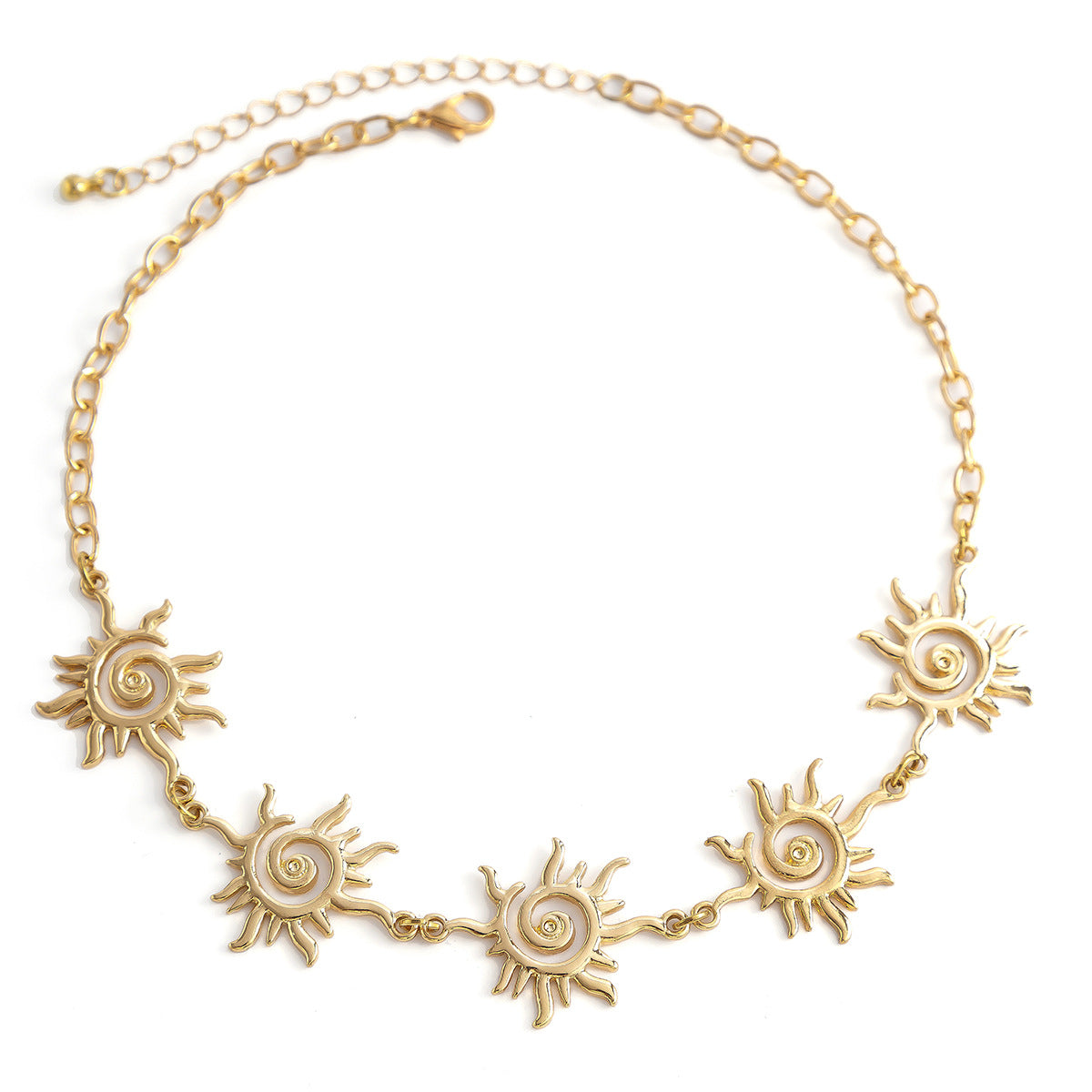 Ethnic Metal Sun Necklace