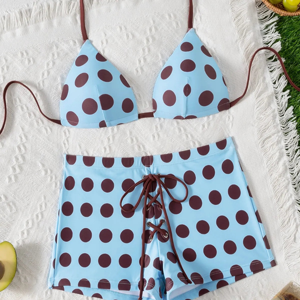 2 Piece Polka Dot Swimwears Dot Print Bikinis Set