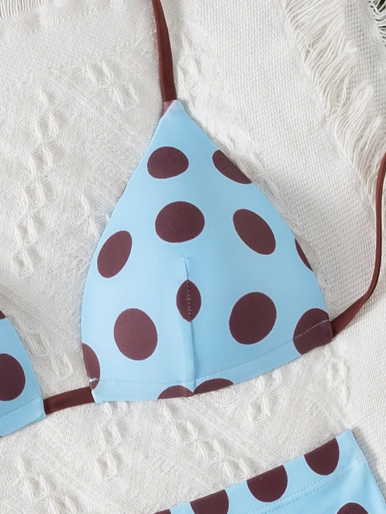 2 Piece Polka Dot Swimwears Dot Print Bikinis Set