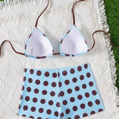 2 Piece Polka Dot Swimwears Dot Print Bikinis Set