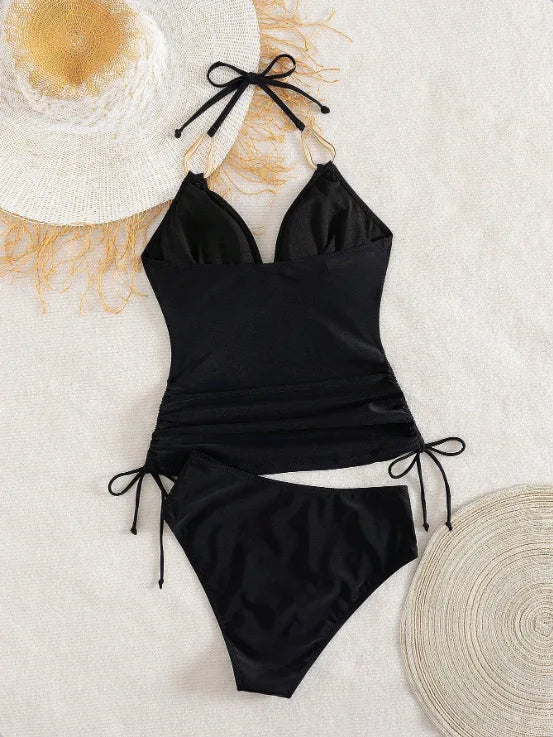 2 Piece Swimsuit Solid Bikinis Set