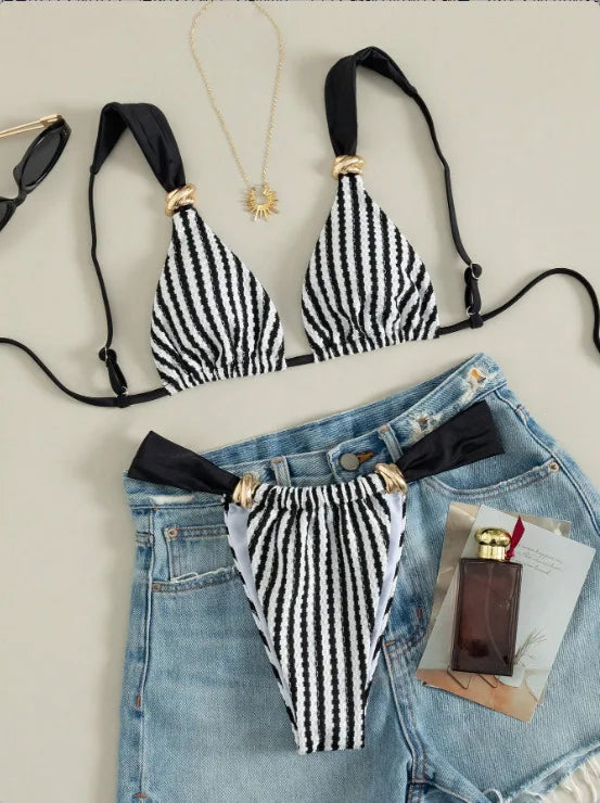 2 Piece Textured Bikinis Set