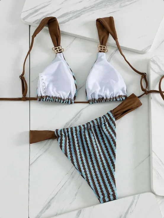2 Piece Textured Bikinis Set