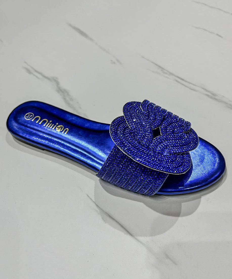 Summer Boutique Green Slide Sandals Zircon