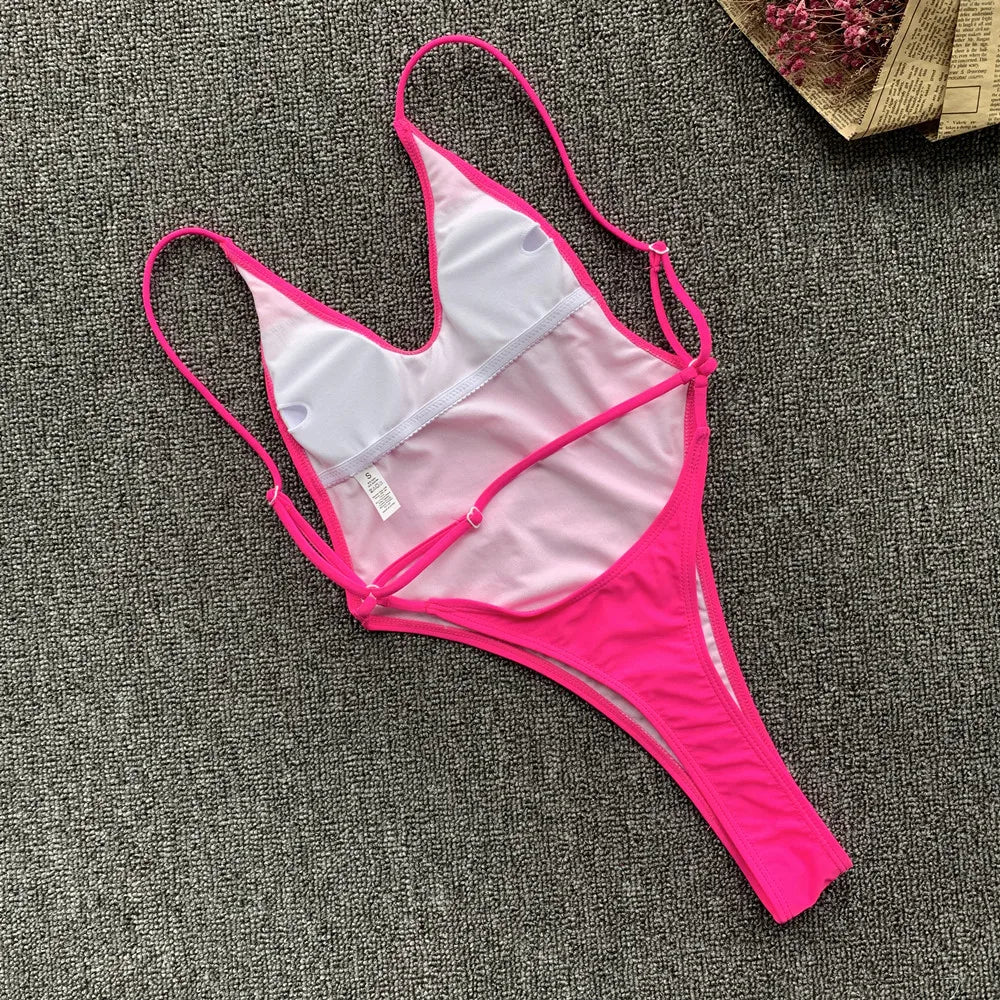 Fluorescent Green One Piece Swimsuit