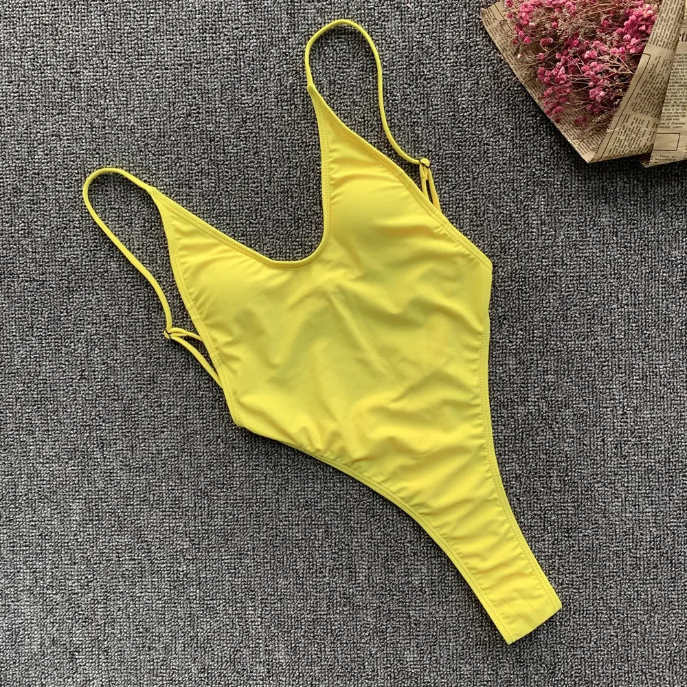 Fluorescent Green One Piece Swimsuit