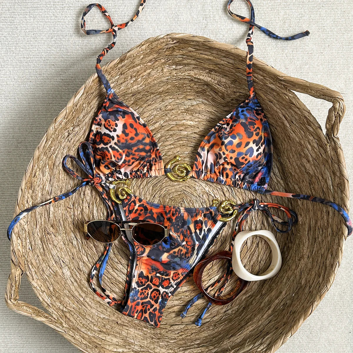 Leopard Print Bikini Set