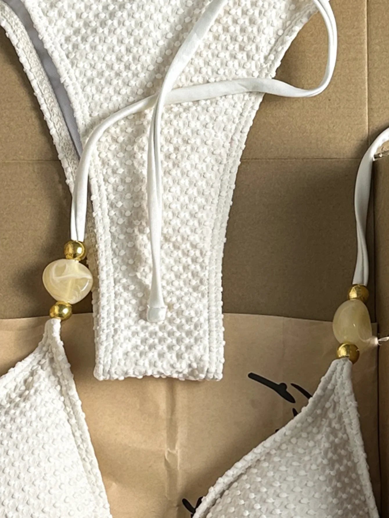 Textured Beaded Bikini Set