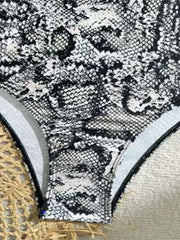 Serpentine Print One Piece Swimsuit