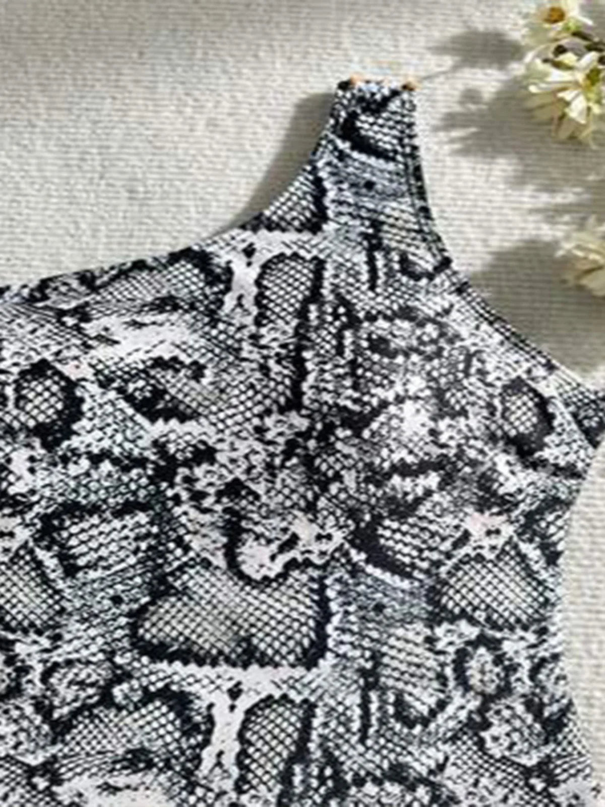 Serpentine Print One Piece Swimsuit