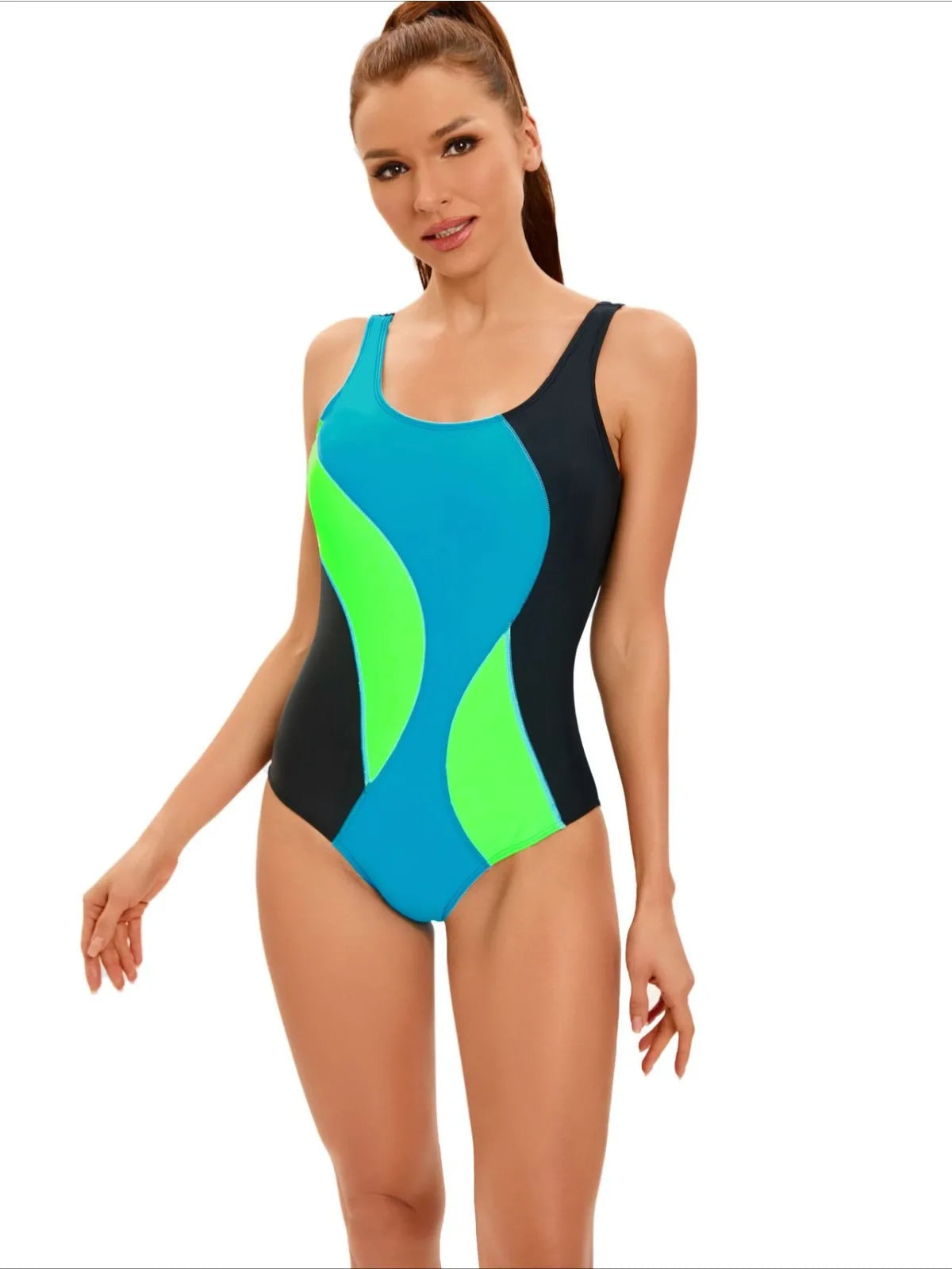 Sports Patchwork Swimsuit