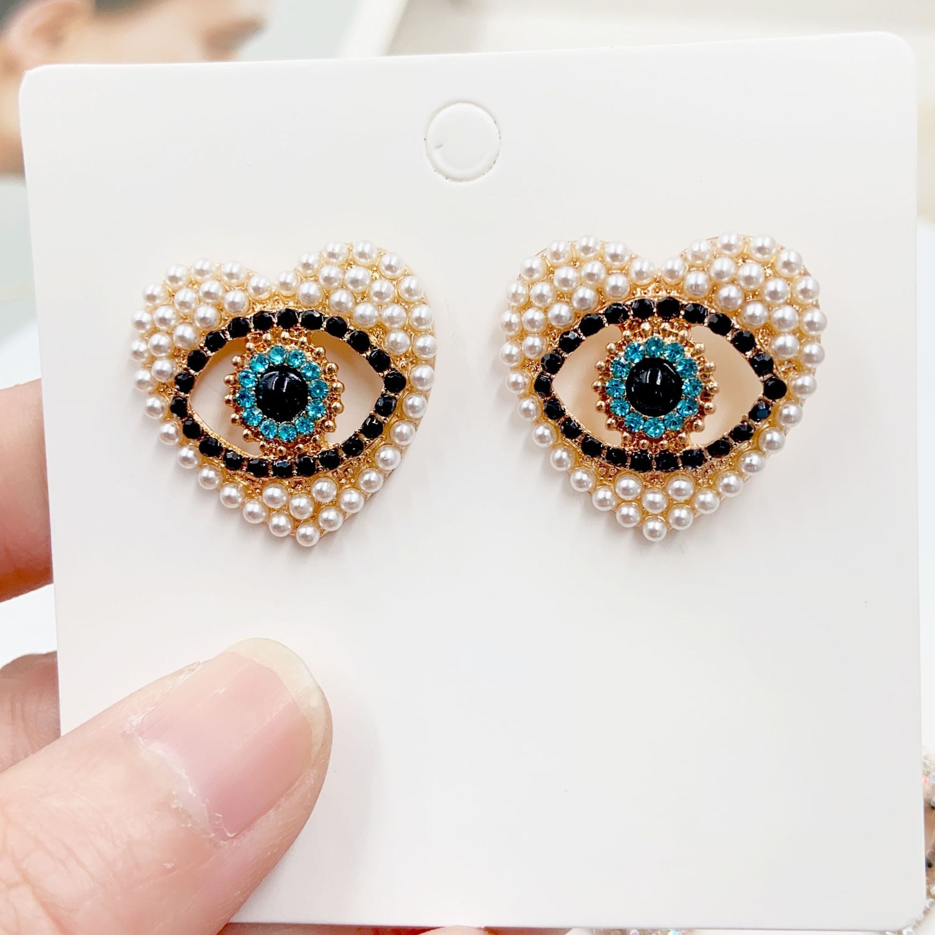 Heart Shape Devil's Eye Earrings