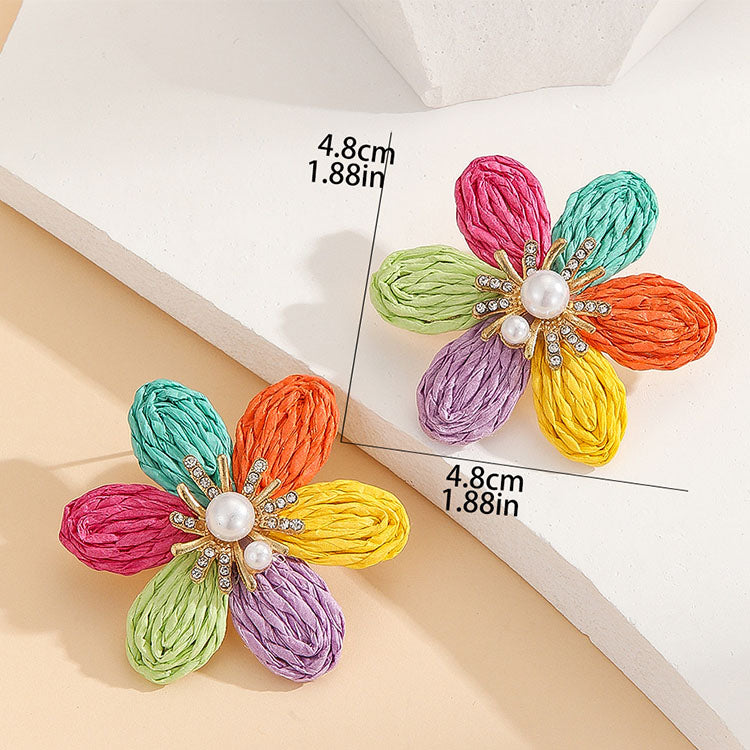 Diamond 3D Flower Earrings