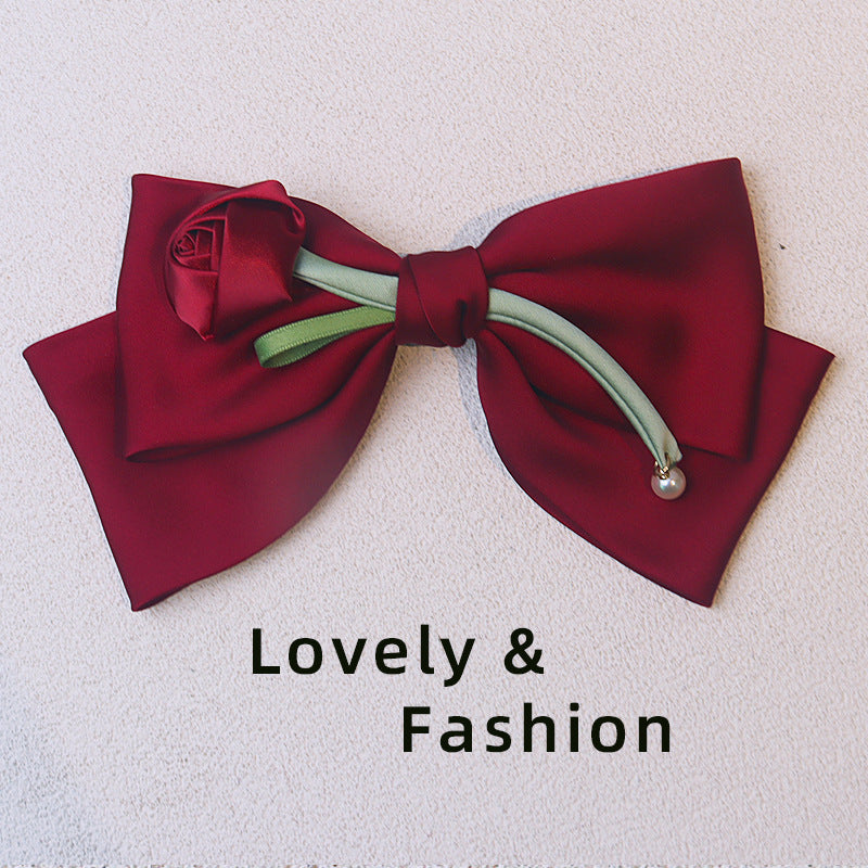 Rose Bowknot Clip Hairpin