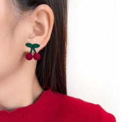 Cherry Color Block Earrings