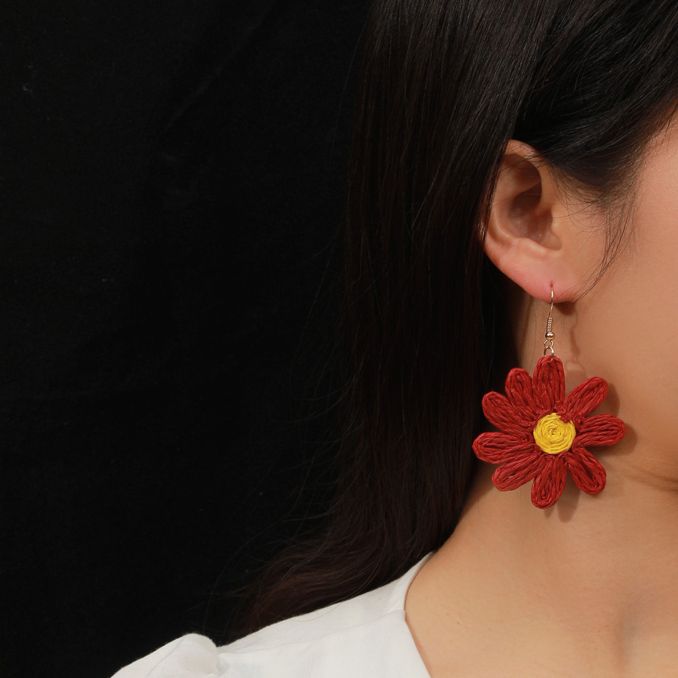 Braided Flower Earrings